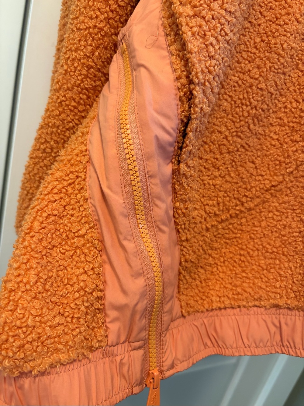 FP Movement by Free People Fuzzy Was She Fleece Pullover Jacket in Orange - Picture 5 of 9